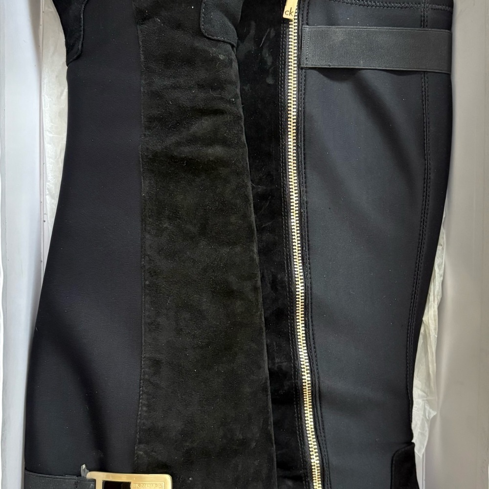 Calvin Klein Black Over the Knee Boots Wide Calf